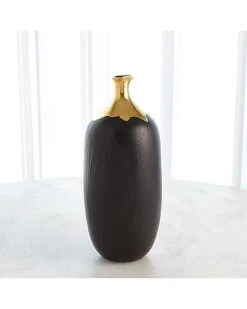 Dipped Golden Crackle/Black Cylinder Vase Home -Global Views 3050018898 RLLD 2