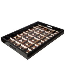 Triangle Marquetry Tray Home