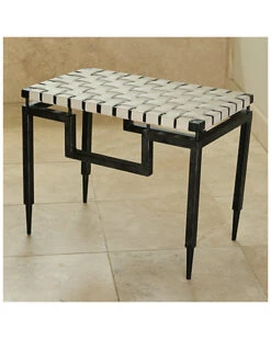 Iron/Leather Bench Home