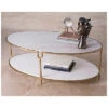 Iron/Stone Oval Coffee Table Home