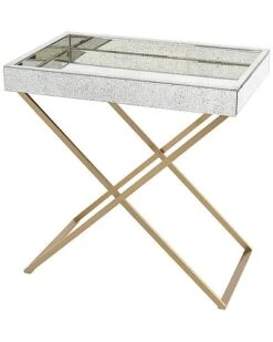 Antique Mirror In Brass Folding Tray Table Home