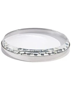 Banded Crystal Tray Home