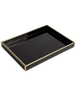 Bevelled Black Glass Tray Home
