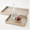 Champagne Silver Leaf Rectangle Tray Home