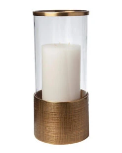 Plaid Etched Glass Hurricane Home