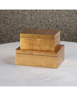 Luxe Gold Leaf Box Home -Global Views 3050555836 RLLD 2