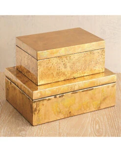Luxe Gold Leaf Box Home -Global Views 3050555836 RLLD 3