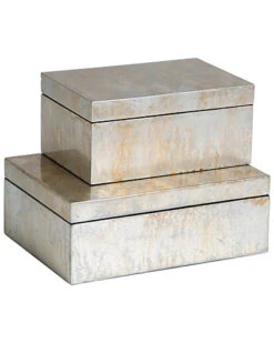 Champagne Silver Leaf Box Home