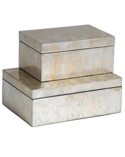 Champagne Silver Leaf Box Home -Global Views 3050555837 RLLD 3