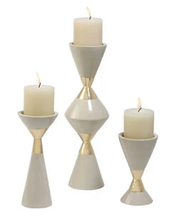 Set Of 3 Global Views Hourglass Pillars Home