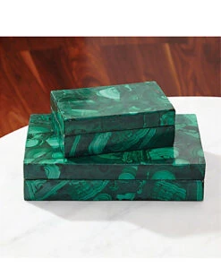 Malachite Stone Box Home -Global Views 3050555901 RLLD 2