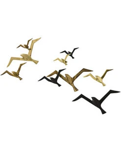 Metallic Flock 3pc Wall Decor Home