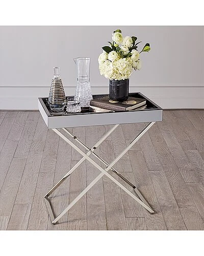 Raphite Mirror In Nickel Folding Tray Table Home 4 Raphite Mirror In Nickel Folding Tray Table Home - Image 2