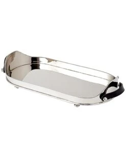 Drinks Tray W/Leather Handles Home